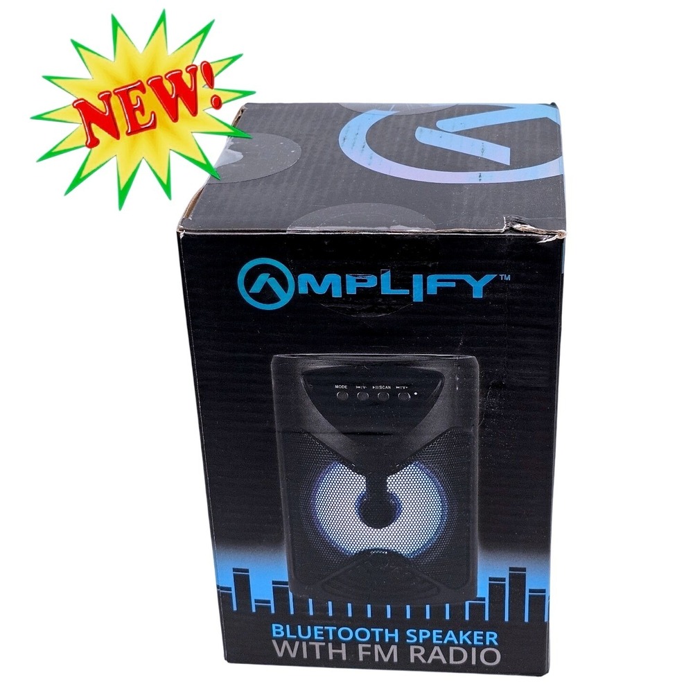 Amplify Silo RGB Bluetooth Wireless Speaker Portable FM Radio Mic Input 5Hr Play